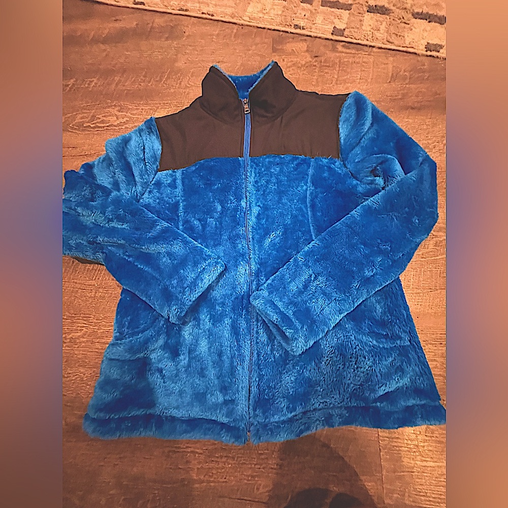 Royal Blue Sherpa Zip Up Jacket